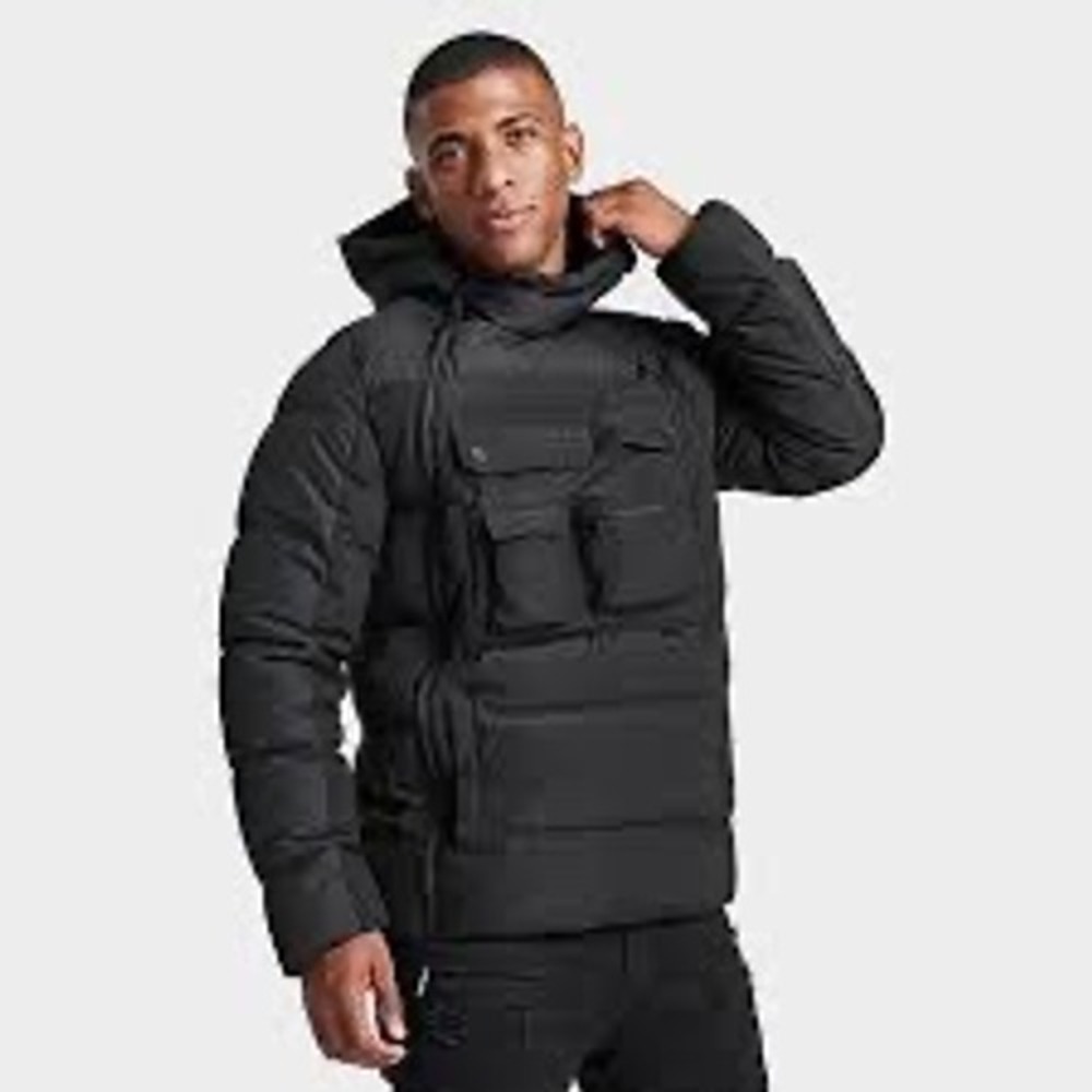 Supply‎ & Demand Amaris Puffer Jacket Mens Medium Black Utility Hooded M